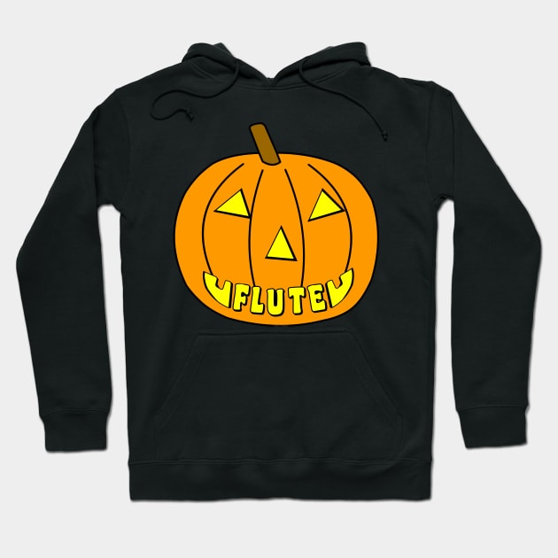 Flute Halloween Pumpkin Hoodie by Barthol Graphics